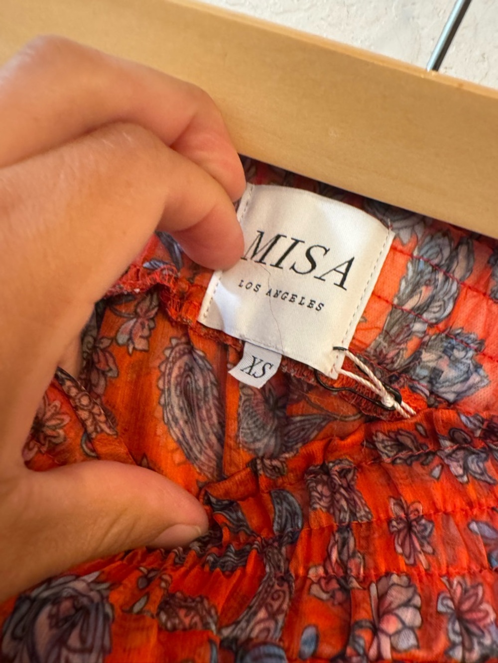 Misa Los Angeles Red Paisley Ruffle Mini Skirt - Picture 4 of 8